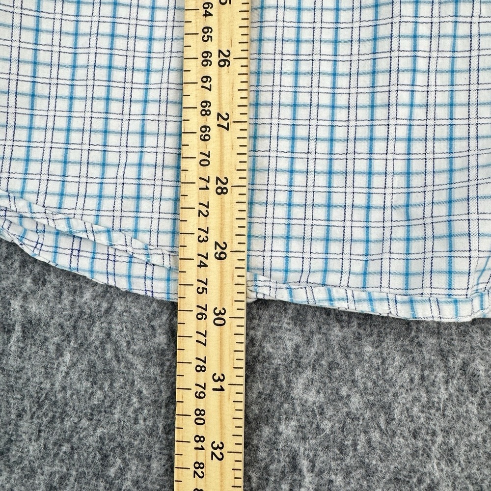 Cody James Core Plaid Button Up Stretch White Blue Mens‎ XXL - Picture 6 of 10